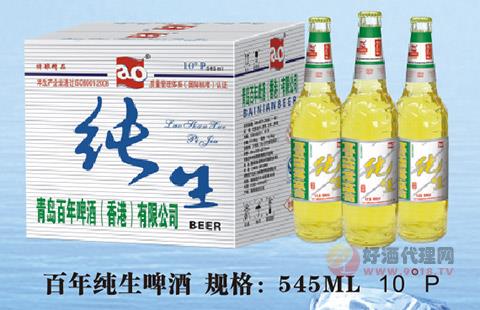 百年纯生啤酒545ML