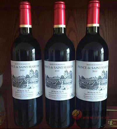 2010年圣马丁王子干红葡萄酒750ml