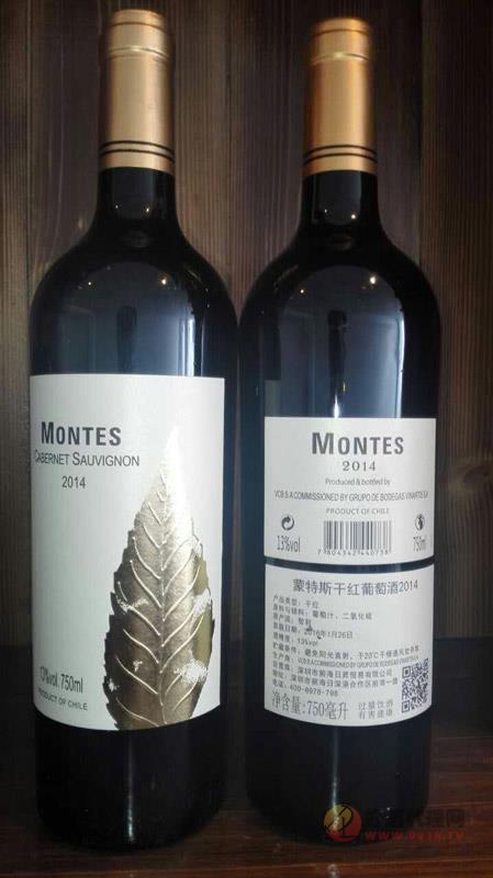 蒙特斯干红葡萄酒2014-正反面