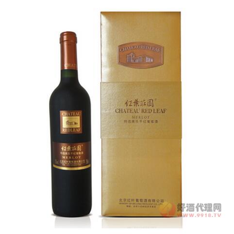红叶庄园特选美乐干红葡萄酒750ml