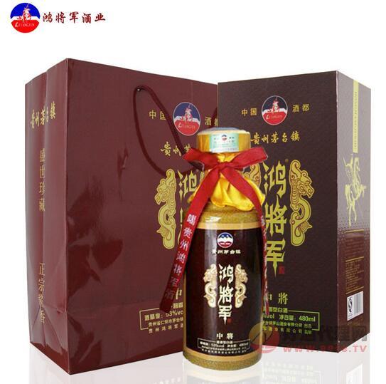 鸿将军中将茅台镇酱香型原浆纯绿色粮食酒500ml