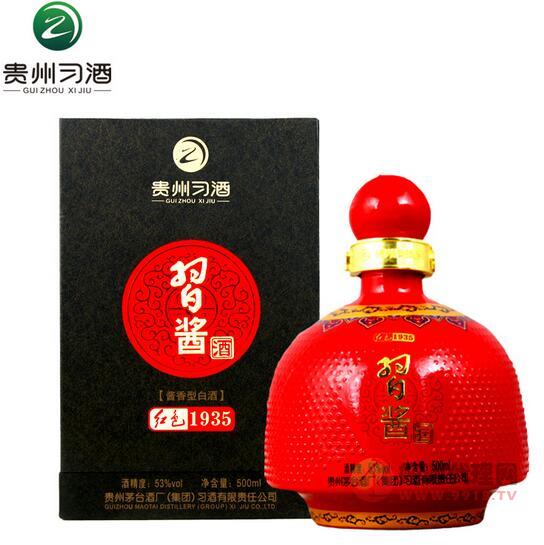 习酱红顶 53度酱香型白酒500ml