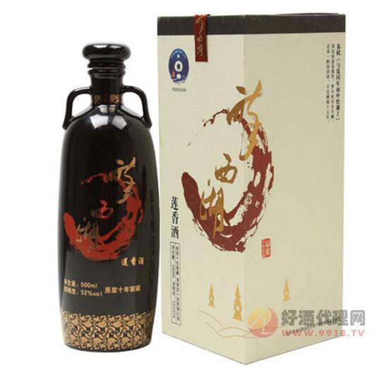 醉西湖十年莲香酒白酒500ml