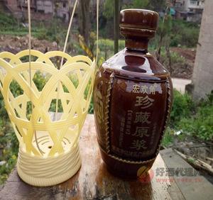 无酒精勾兑的土坛原浆老酒500ml