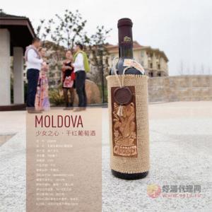 摩尔多瓦少女之心赤霞珠干红木标葡萄酒750ml