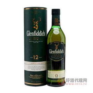 格兰菲迪（Glenfiddich）12年苏格兰达夫镇单一麦芽威士忌700ml