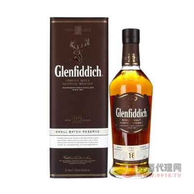 格兰菲迪（Glenfiddich）18年苏格兰达夫镇单一麦芽威士忌700ml