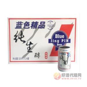 蓝色精品纯生醇熟啤酒320mlx24
