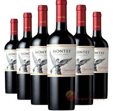 蒙特斯經典赤霞珠干紅葡萄酒智利紅酒750ml