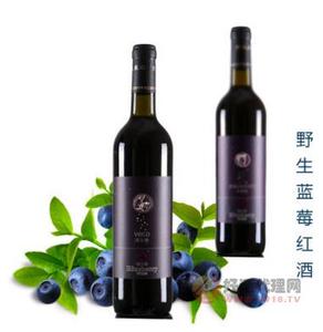 野生蓝莓女性半甜酒红酒750ml