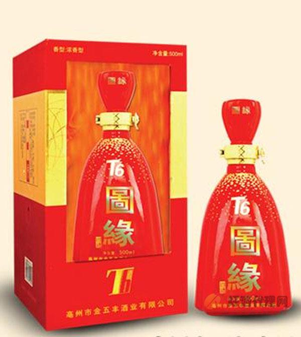 金五丰酒业百年图缘T6红盒白酒