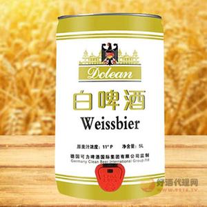 德可力白啤酒-11度5L罐装