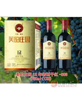 美的庄园红12年老树干红B03葡萄酒