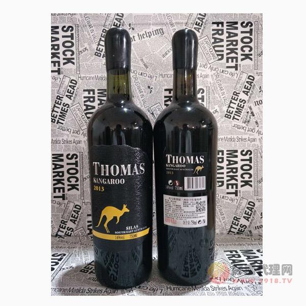 托马斯袋鼠西拉干红葡萄酒(黑)750ml