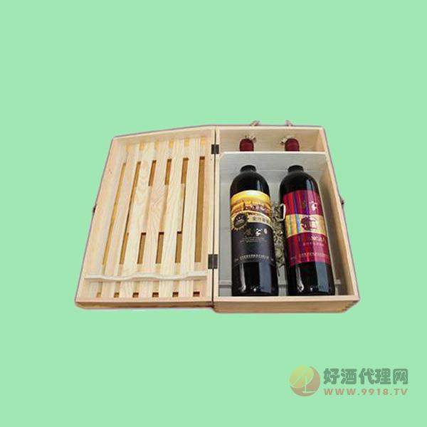黄家葡萄酒双支木盒