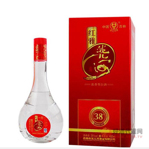 38度洮儿河酒业红雅浓香型白酒480ml