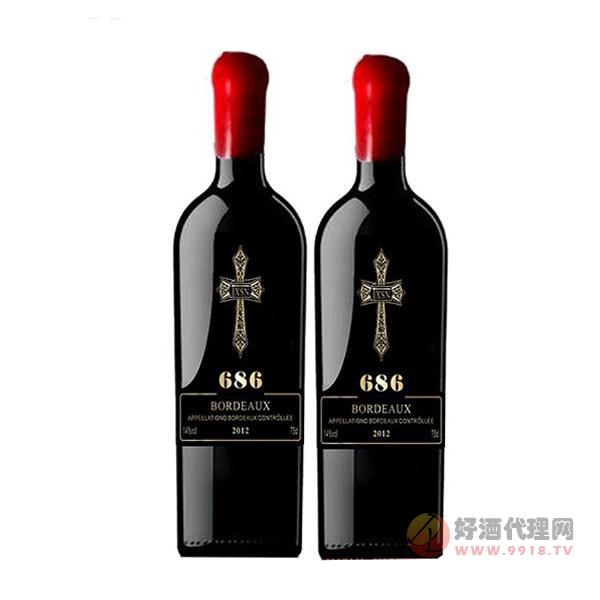 法国xsn十字架红酒686-14度750ml