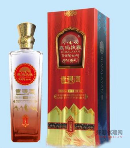 喜玛拉雅青稞酒红宝石46度500ml清香型瓶装