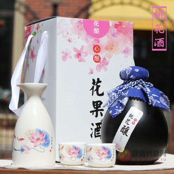 花果水蜜桃味桃花酒坛装500ml