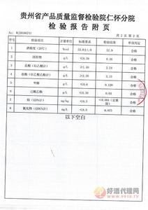 白金老酱酒检验报告