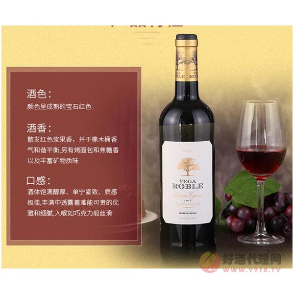 西班牙原瓶原装进口红酒-VDLT级-伯卡干红葡萄酒-精选2016年丹魄