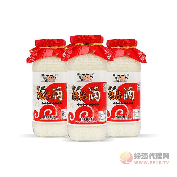 湖冰娃孝感佬米酒888g瓶（红）