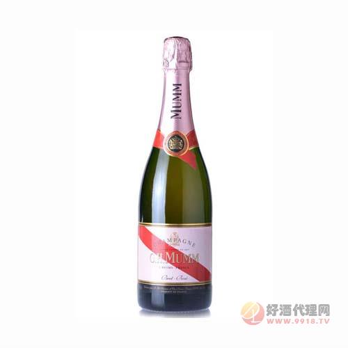 法国进口香槟 玛姆红带桃红香槟特级干型玫瑰750ml