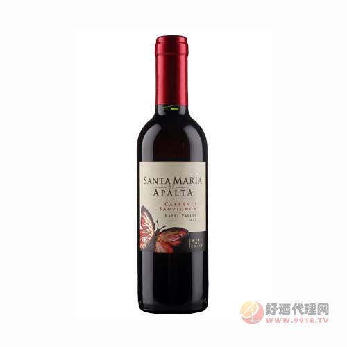 智利进口红酒 圣玛丽蝴蝶谷精选赤霞珠干红葡萄酒375ml