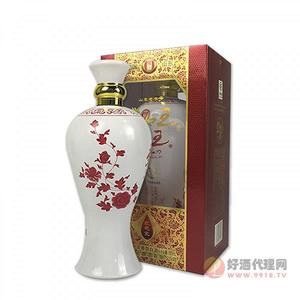 蒙山红花瓷浓香型白酒500ml