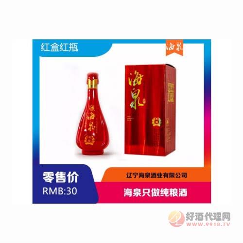海泉白酒红盒红瓶38°