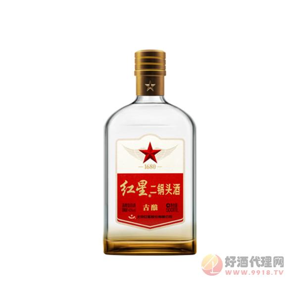 北京红星二锅头43度古酿清香型白酒500ml
