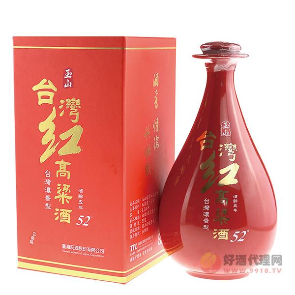 玉山台湾红高粱（红瓷瓶）500ml