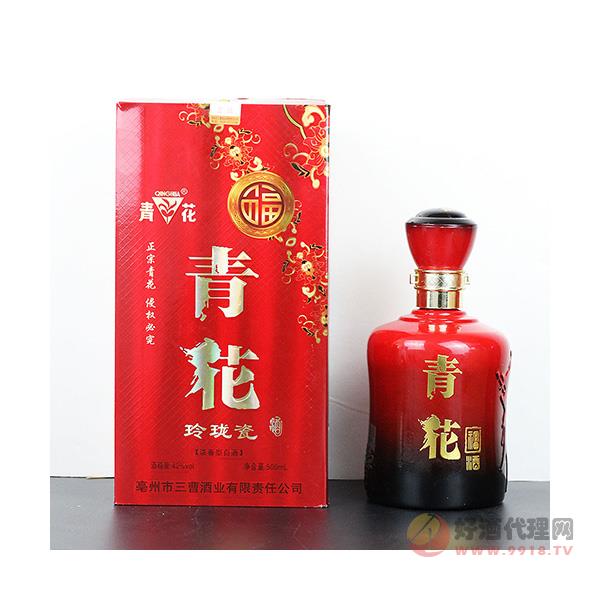 三曹青花玲珑瓷500ml白酒