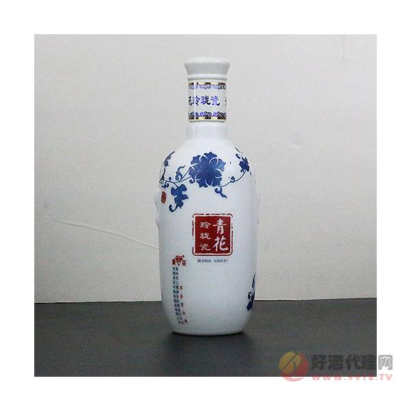 三曹青花玲珑瓷柔和白酒500ml光瓶
