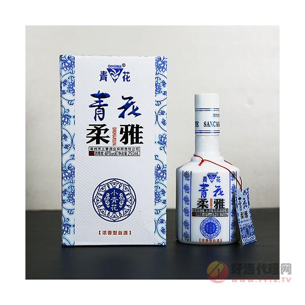 三曹青花柔雅250ml白酒