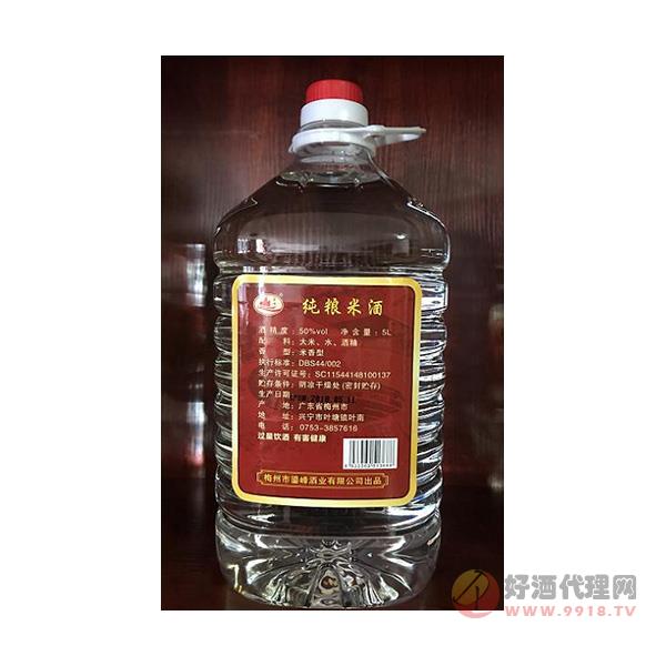 鎏峰纯粮米香酒5L