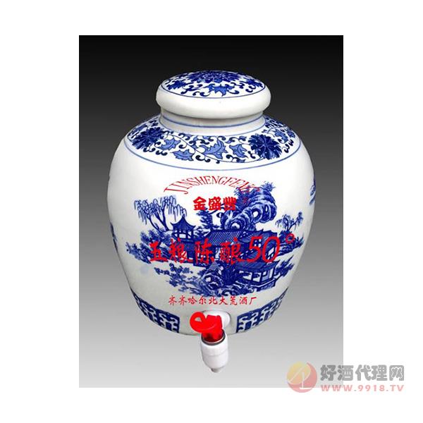 北大荒坛装酒五粮陈酿50°
