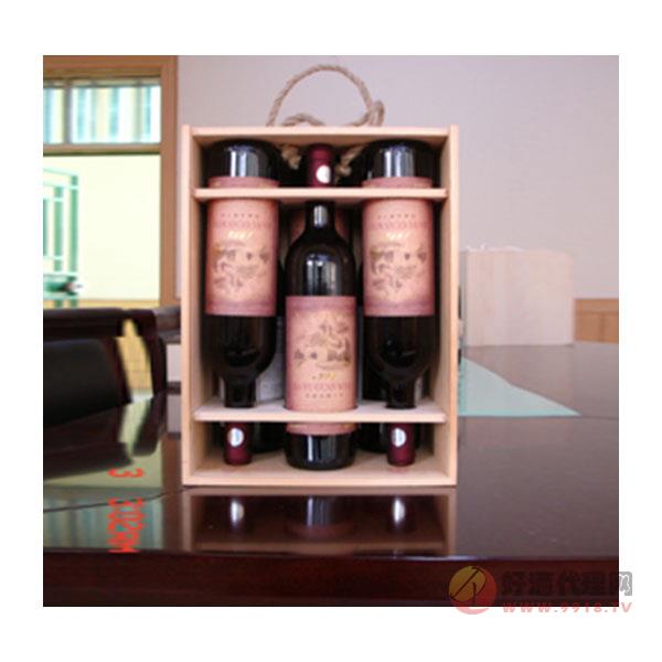 6支装木盒干红葡萄酒