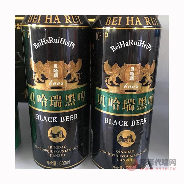 贝哈瑞小麦黑啤500ml原浆黑啤易拉罐啤酒