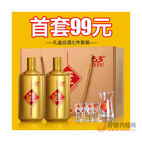 酒匪三爷-贵州酱香型白酒礼盒装53度纯粮食高粱高度原浆老酒整箱