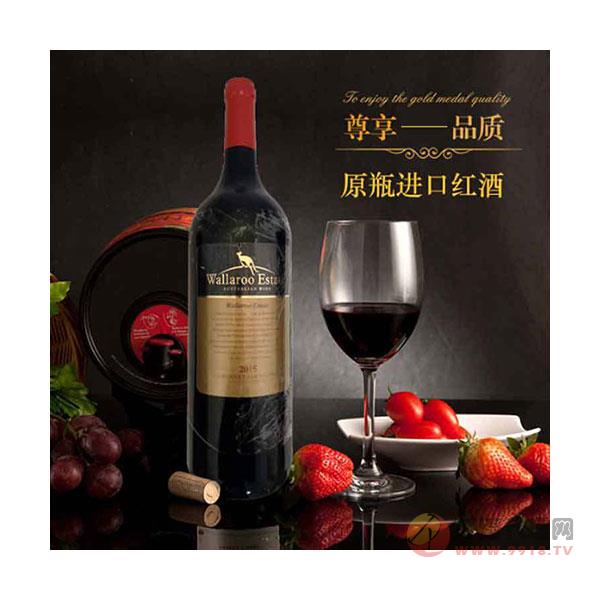 澳洲进口大袋鼠-红酒oem西拉干红葡萄酒3L_6斤超大瓶