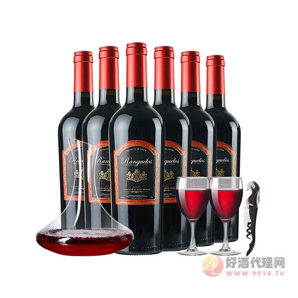 西班牙原瓶进口朗克鲁酿酒师之选重型瓶干红葡萄酒整箱750ml_6支