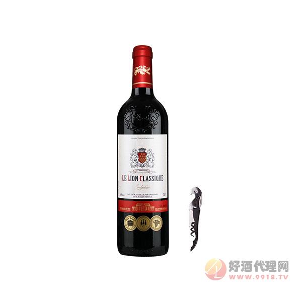 白鹿堡法国原瓶进口红酒国王雄狮经典干红葡萄酒750ml单瓶装