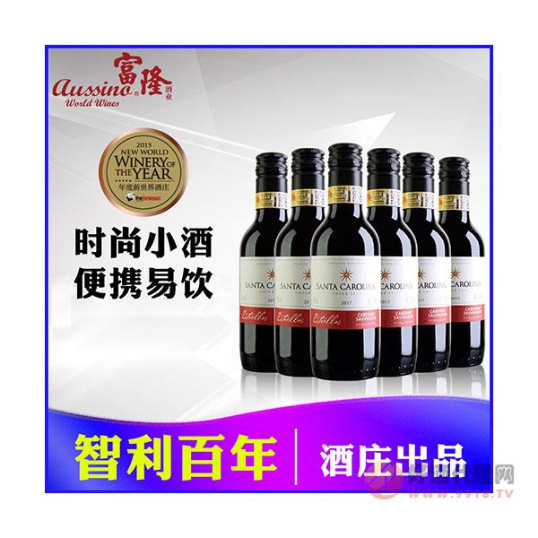 富隆胜卡罗赤霞珠红酒智利原瓶进口干红葡萄酒迷你小瓶187.5mL6支