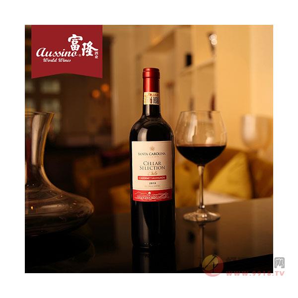 富隆红酒-智利原瓶进口红酒富隆胜卡罗窖选赤霞珠干红葡萄酒750ml