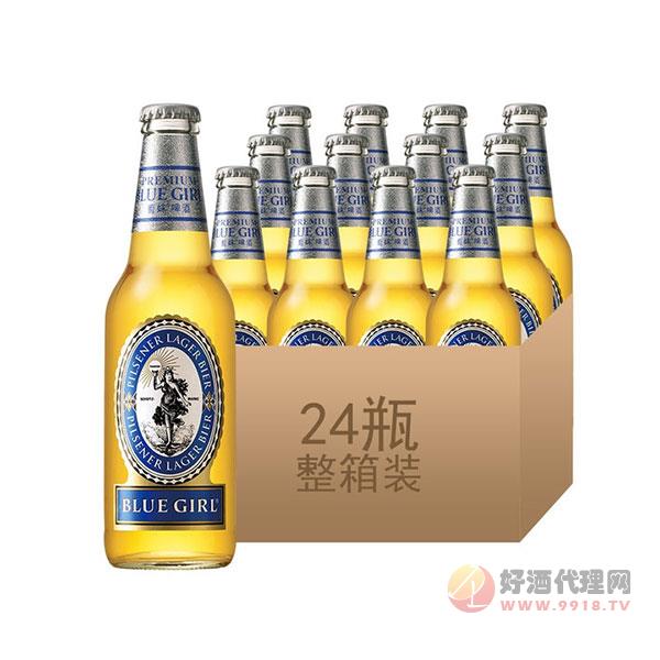 蓝妹啤酒韩国进口-瓶装330ml清啤24瓶装