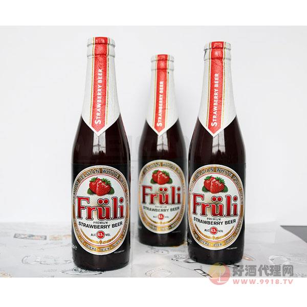 比利时进口-芙力草莓Fruli-水果味啤酒-330ml_24瓶