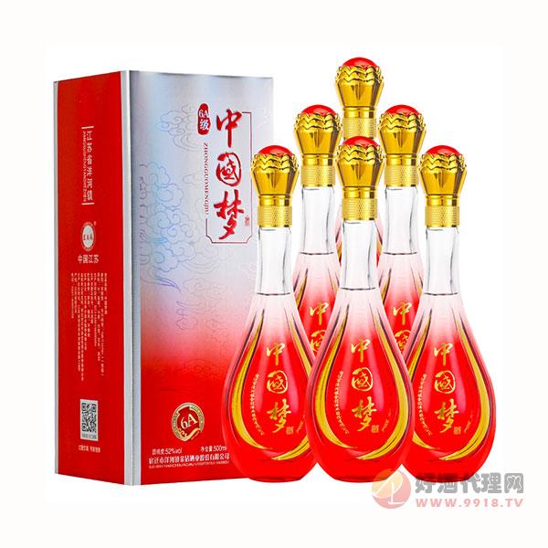 中国梦白酒纯粮食原浆浓香型52度酒水500mlX6瓶整箱高梁白酒