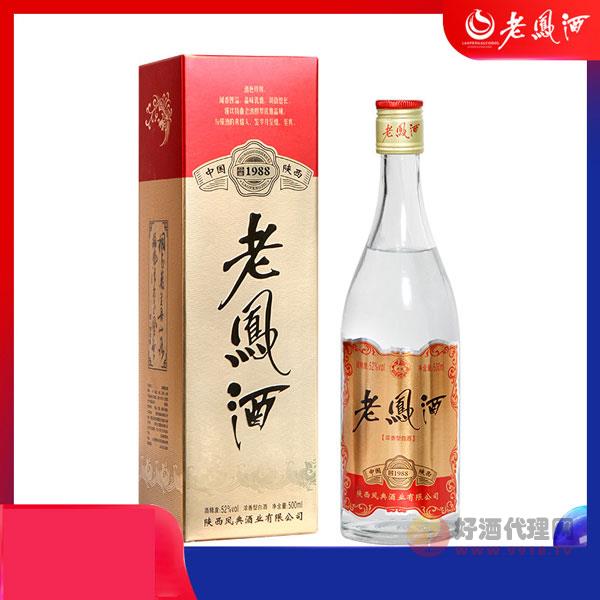老凤酒-1988红标高脖浓香型52度纯粮食白酒500ml-单瓶礼盒装