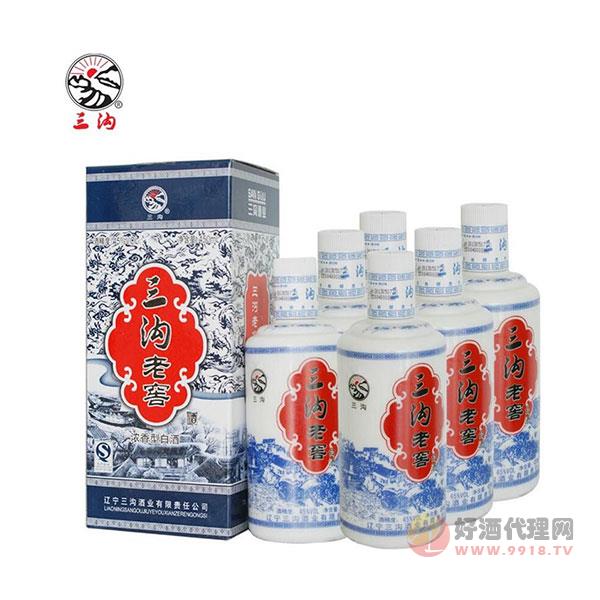 三沟白酒-三沟老窖青花45度450mLX6瓶整箱浓香型纯粮酿造礼品白酒